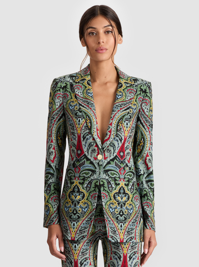 BREANN PRINTED BLAZER - PAISLEY POEM - Alice And Olivia
