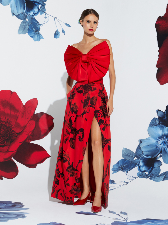 SIBELLA BOW TOP - BRIGHT RUBY image 6 - Alice And Olivia