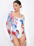RHYS BALLET BODYSUIT - GARDEN BRUNCH OFF WHITE