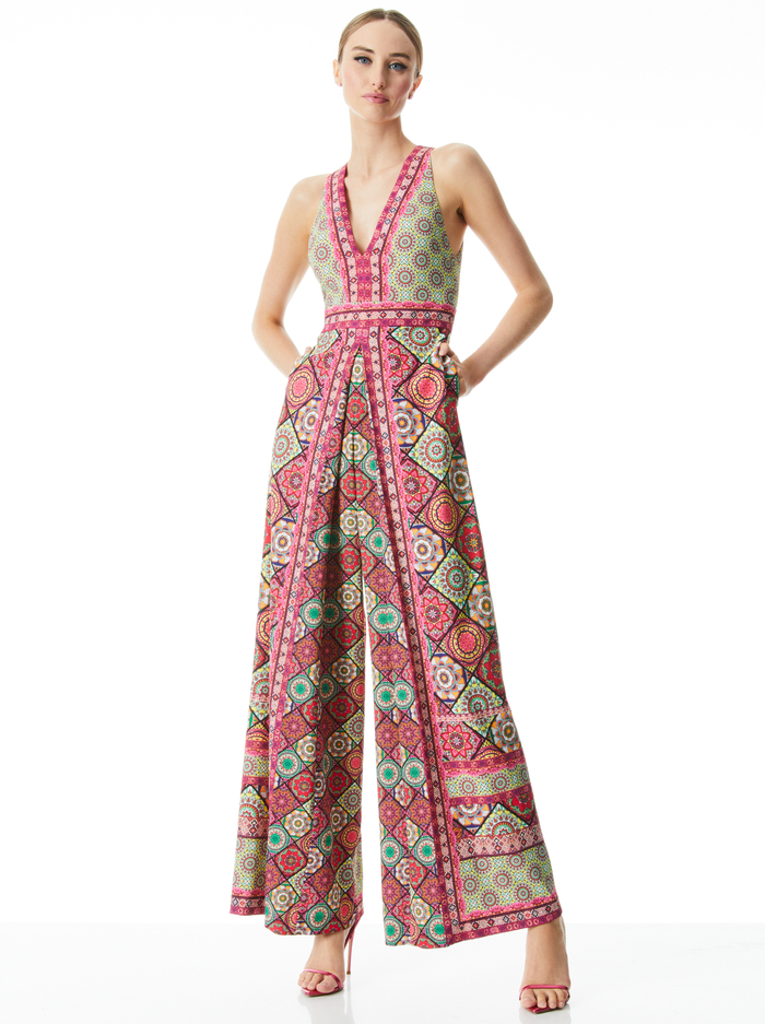 AUDRIE PLEATED JUMPSUIT - FAR OUT image 4 - Alice And Olivia