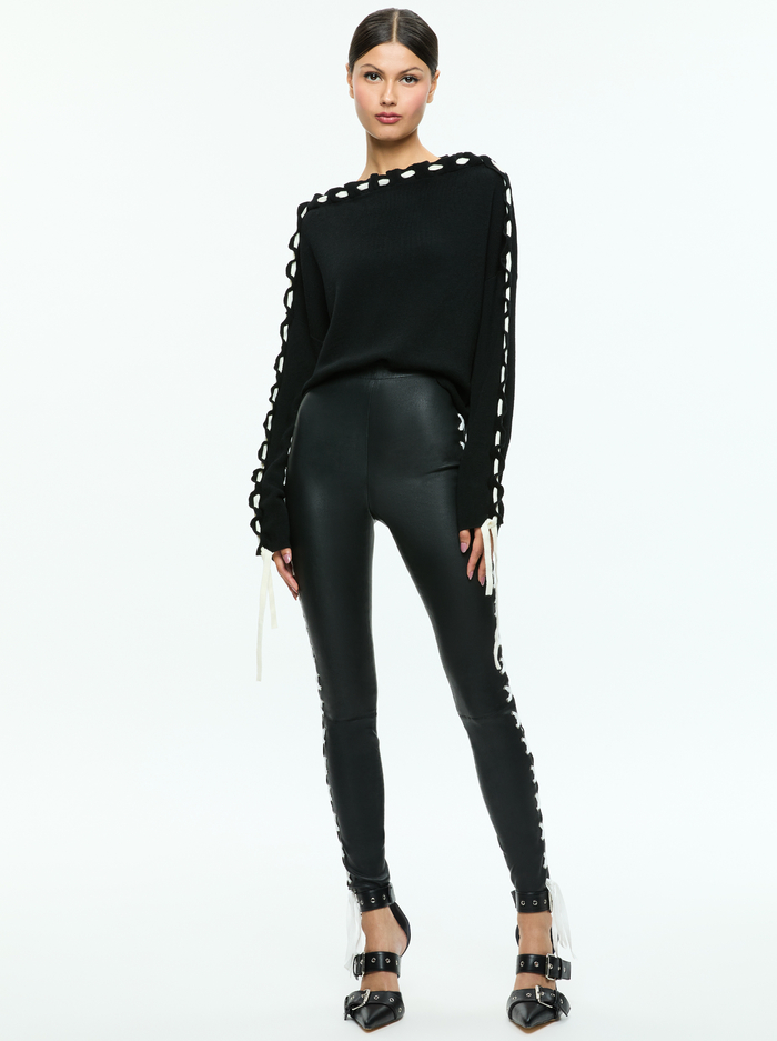 CALANDRA PULLOVER - BLACK/ECRU image 1 - Alice And Olivia