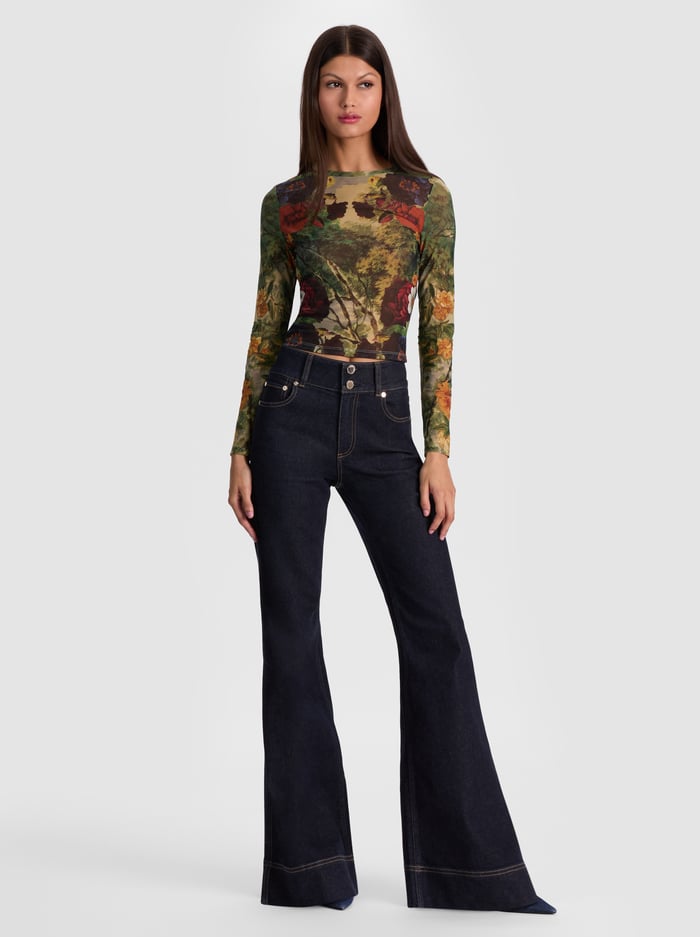 DELAINA MESH TOP - FORBIDDEN FOREST image 1 - Alice And Olivia