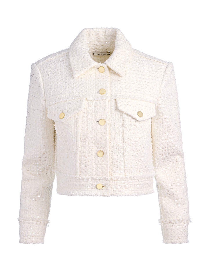 CHLOE TWEED JACKET - OFF WHITE image 5 - Alice And Olivia