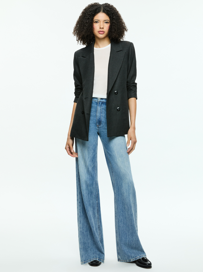 JORDAN BLAZER - CHARCOAL GREY MELANGE image 1 - Alice And Olivia