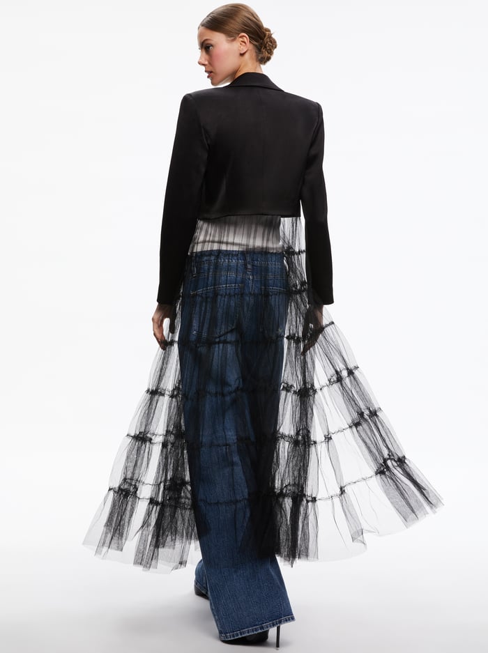 EVERLY TULLE BLAZER - BLACK image 1 - Alice And Olivia