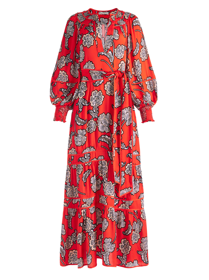 LYLA BLOUSON SLEEVE TUNIC MIDI DRESS - LANDMARK image 5 - Alice And Olivia