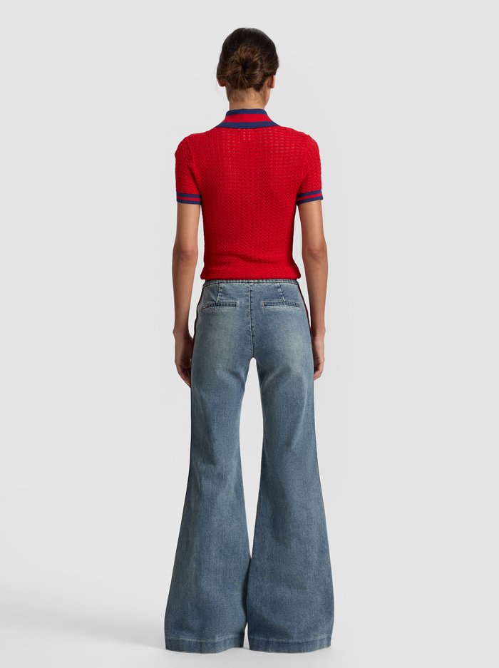 MARTHA POINTELLE POLO - BRIGHT RUBY/INDIGO image 2 - Alice And Olivia