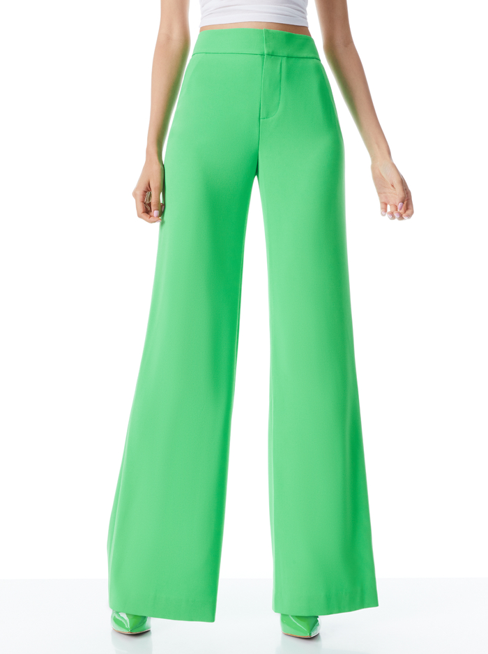 DEANNA HIGH WAISTED BOOTCUT PANT - GARDEN GREEN - Alice And Olivia