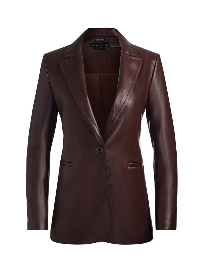 BREANN VEGAN BLAZER - DARK CHOCOLATE image 5 - Alice And Olivia