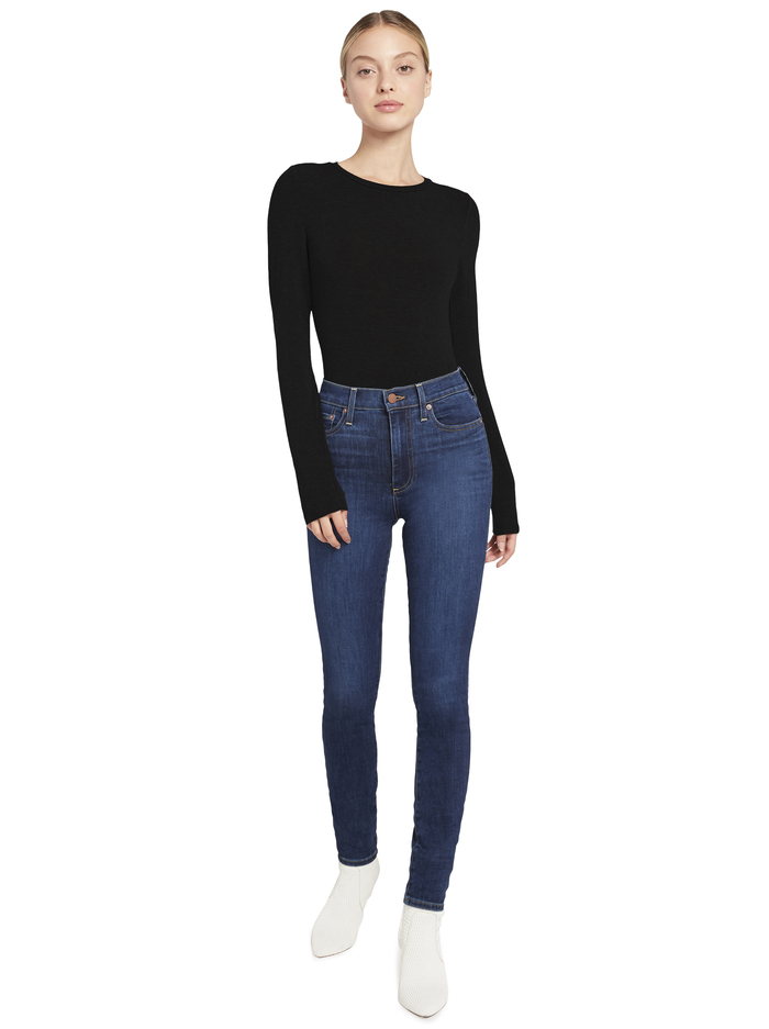 JAYLENE LONG SLEEVE CROP TOP - BLACK image 2 - Alice And Olivia