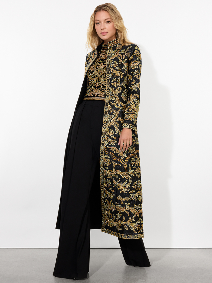 THOMAS EMBELLISHED COAT - BLACK/GOLD image 4 - Alice And Olivia