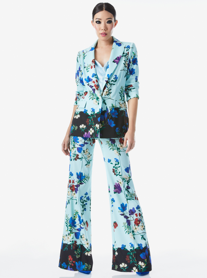 JUSTINE ROLLED CUFF BLAZER - BEAUTIFUL BLOOMS LG JULEP image 4 - Alice And Olivia
