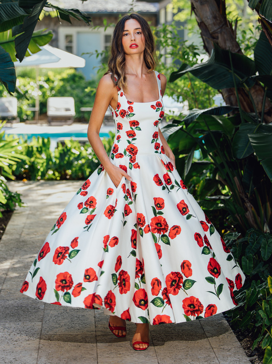 SUMMER POPPY-ADLEY DROP WAIST DRESS