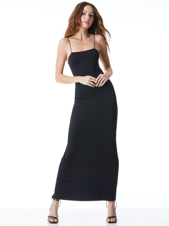 NELLE SPAGHETTI STRAP MAXI DRESS - BLACK image 2 - Alice And Olivia