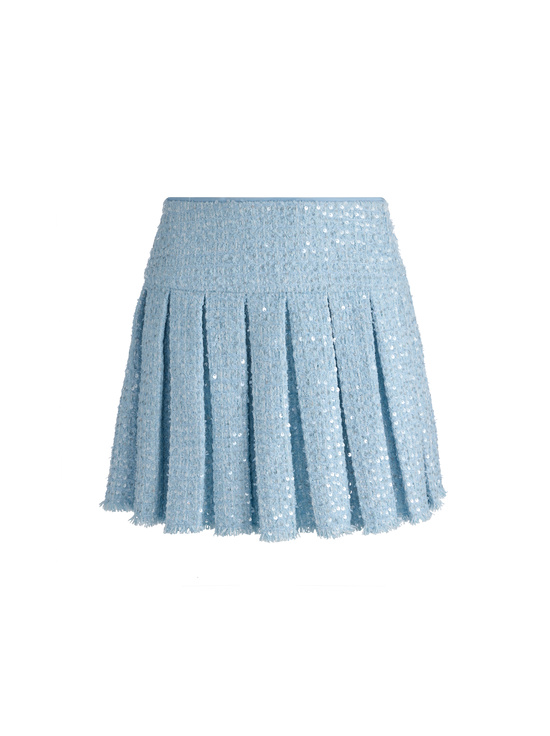 CAROLINA BLUE-EMILIE TWEED MINI SKIRT