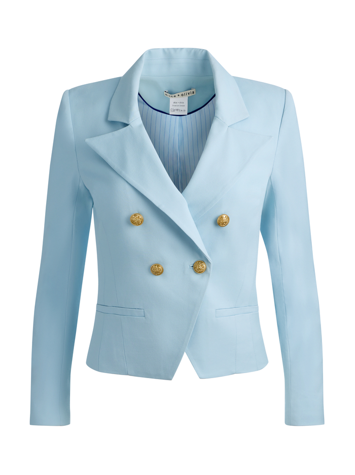 SABLE DOUBLE BREASTED CROPPED BLAZER - CAROLINA BLUE image 5 - ALICE + OLIVIA