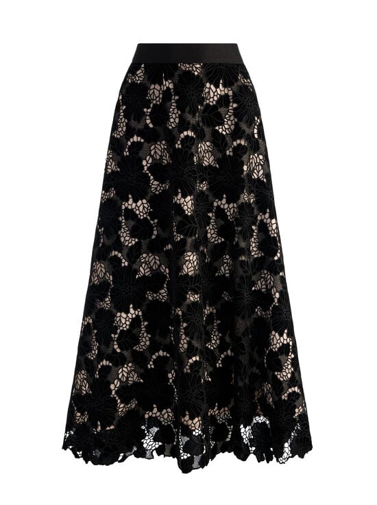 BLACK-LORENA LACE MAXI SKIRT