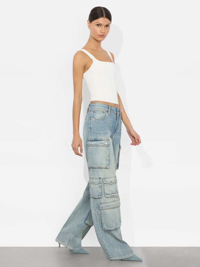 OLYMPIA CARGO JEAN - SIERRA VINTAGE BLUE image 4 - Alice And Olivia