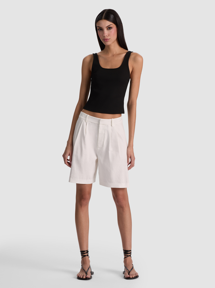 CONRY LINEN BERMUDA SHORT - OFF WHITE image 1 - ALICE + OLIVIA