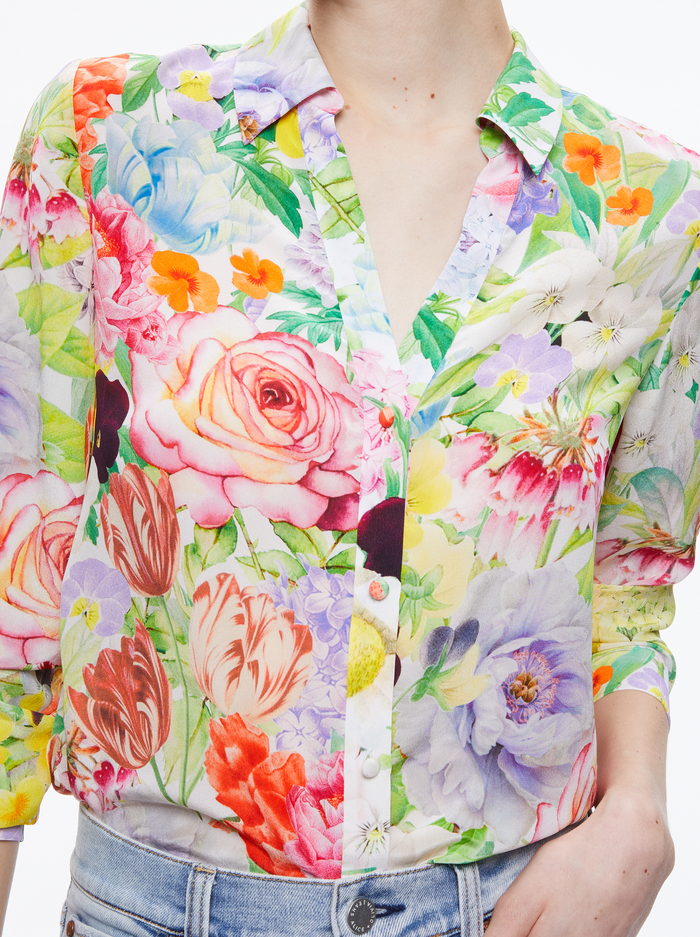 ELOISE BUTTON DOWN - DAWN FLORAL image 3 - Alice And Olivia
