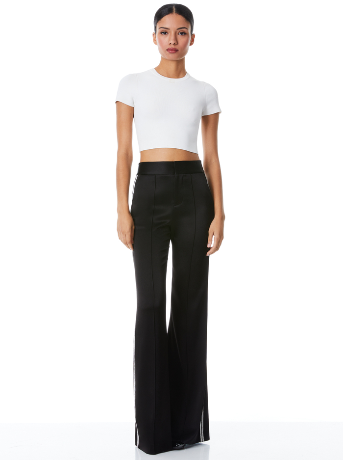 DYLAN PANT WITH CRYSTAL TRIM - BLACK image 2 - Alice And Olivia