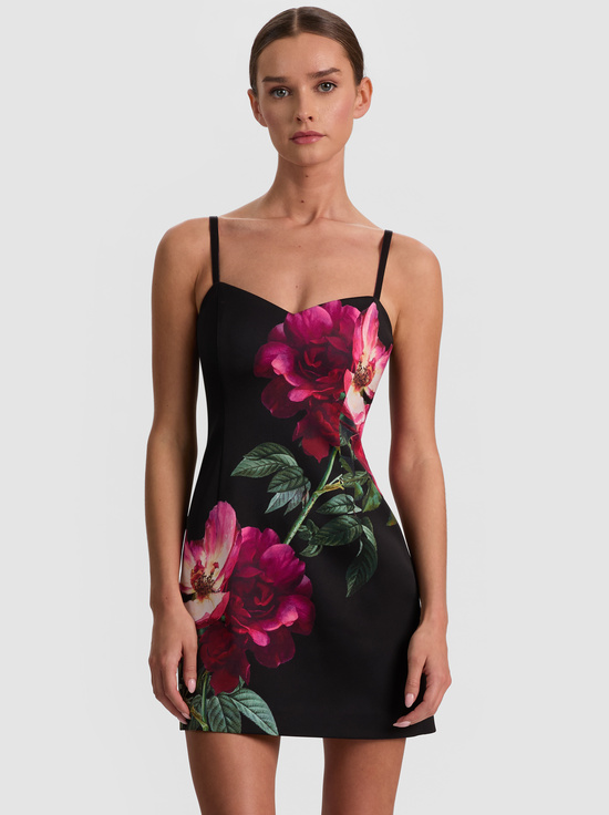 EMPRESS BLOOM BLACK-NINA MINI DRESS