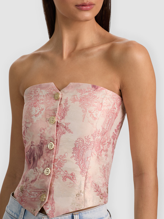 ENGLISH ROSE TOILE-KELCEY STRAPLESS VEST