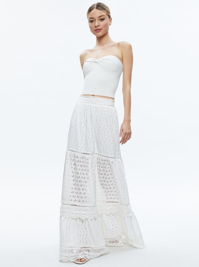 REISE PANELLED MAXI SKIRT - OFF WHITE image 4 - Alice And Olivia