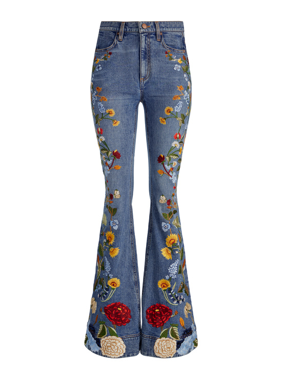 BROOKLYN BLUE/MULTI-BEAUTIFUL EMBROIDERED JEAN