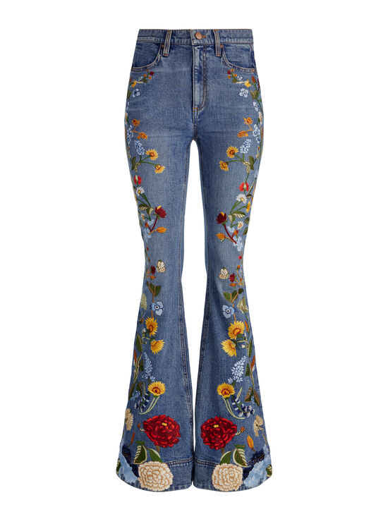 BROOKLYN BLUE/MULTI-BEAUTIFUL EMBROIDERED JEAN