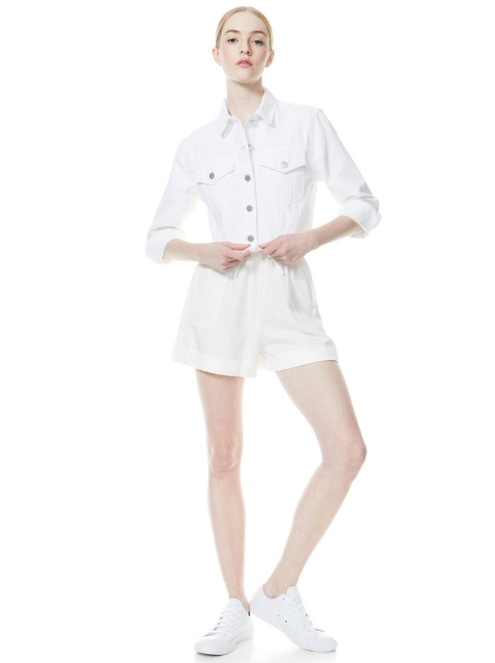KENDALL CROPPED BOXY JACKET - VINTAGE SUGAR image 4 - Alice And Olivia