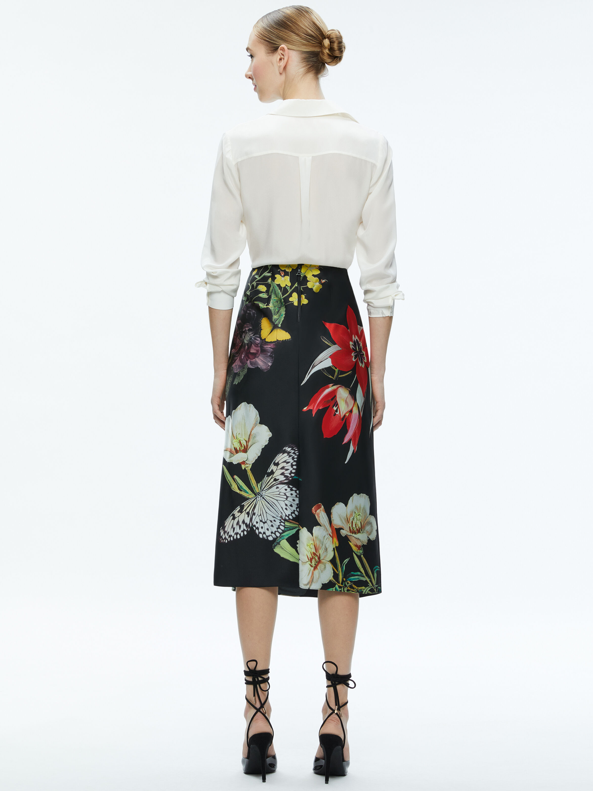 Alice and olivia discount leather fringe skirt