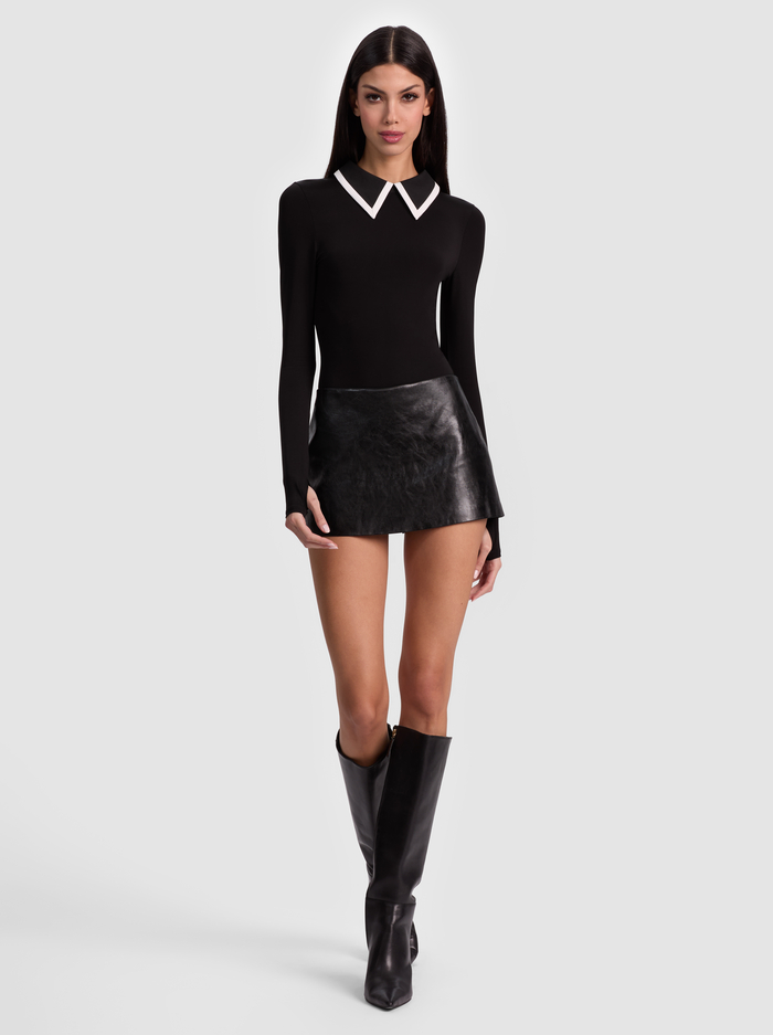 KEENAN POLO BODYSUIT - BLACK image 1 - ALICE + OLIVIA