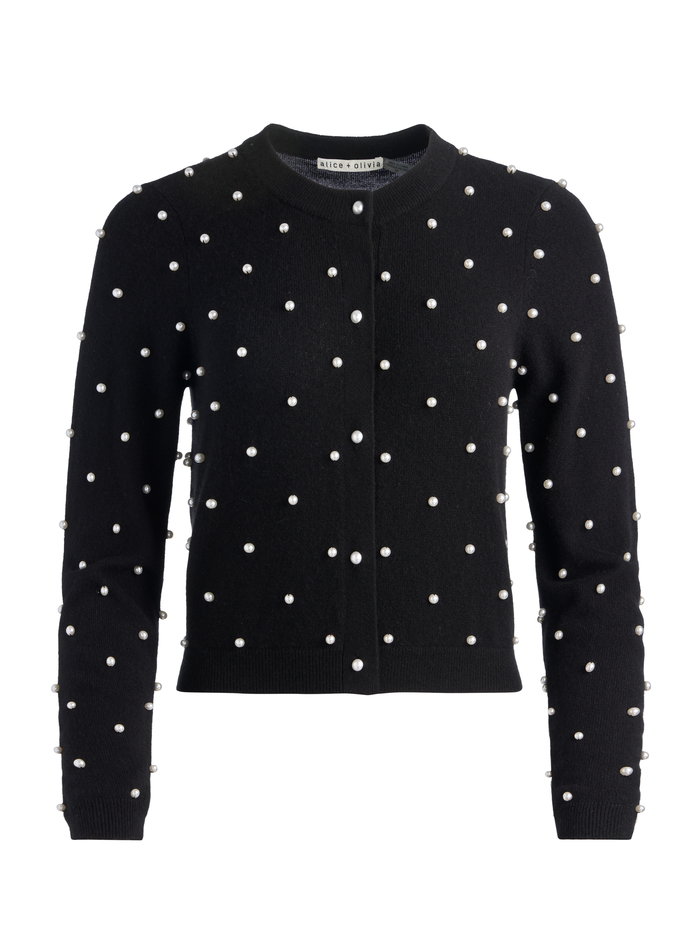 DOLLIE EMBELLISHED CARDIGAN - BLACK image 5 - Alice And Olivia