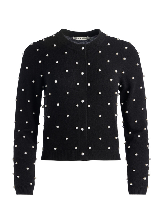 BLACK-DOLLIE EMBELLISHED CARDIGAN