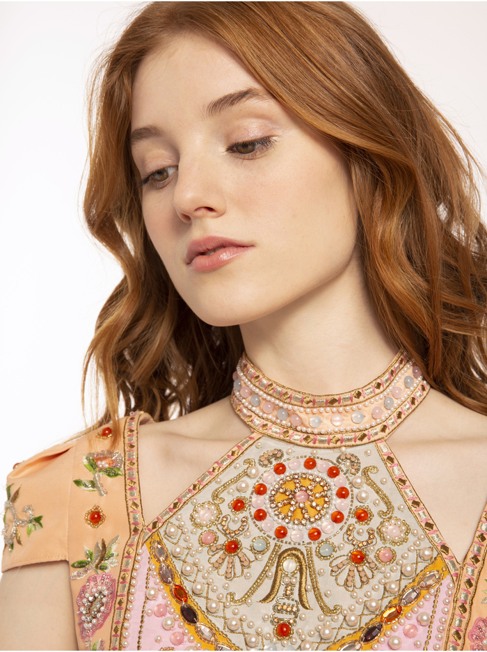 NIDIA HAND BEADED GOWN - PEACH MULTI image 1 - ALICE + OLIVIA