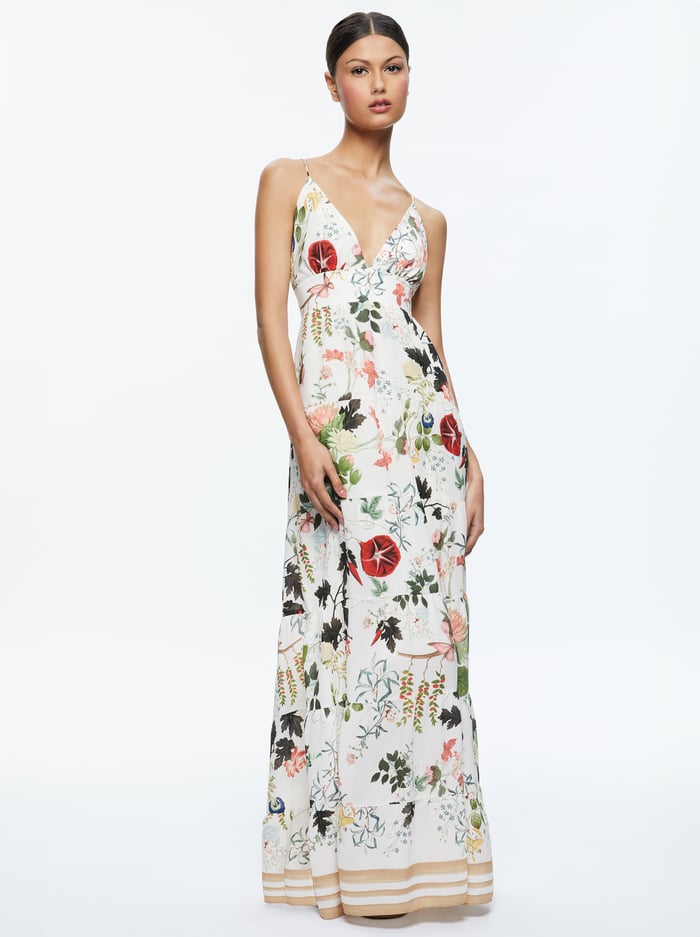 KAROLINA PANELED HALTER MAXI DRESS - BLUSH KISS VANILLA image 4 - Alice And Olivia