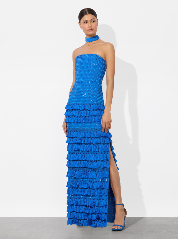 GEORGIE EMBELLISHED GOWN - TRUE BLUE - Alice And Olivia