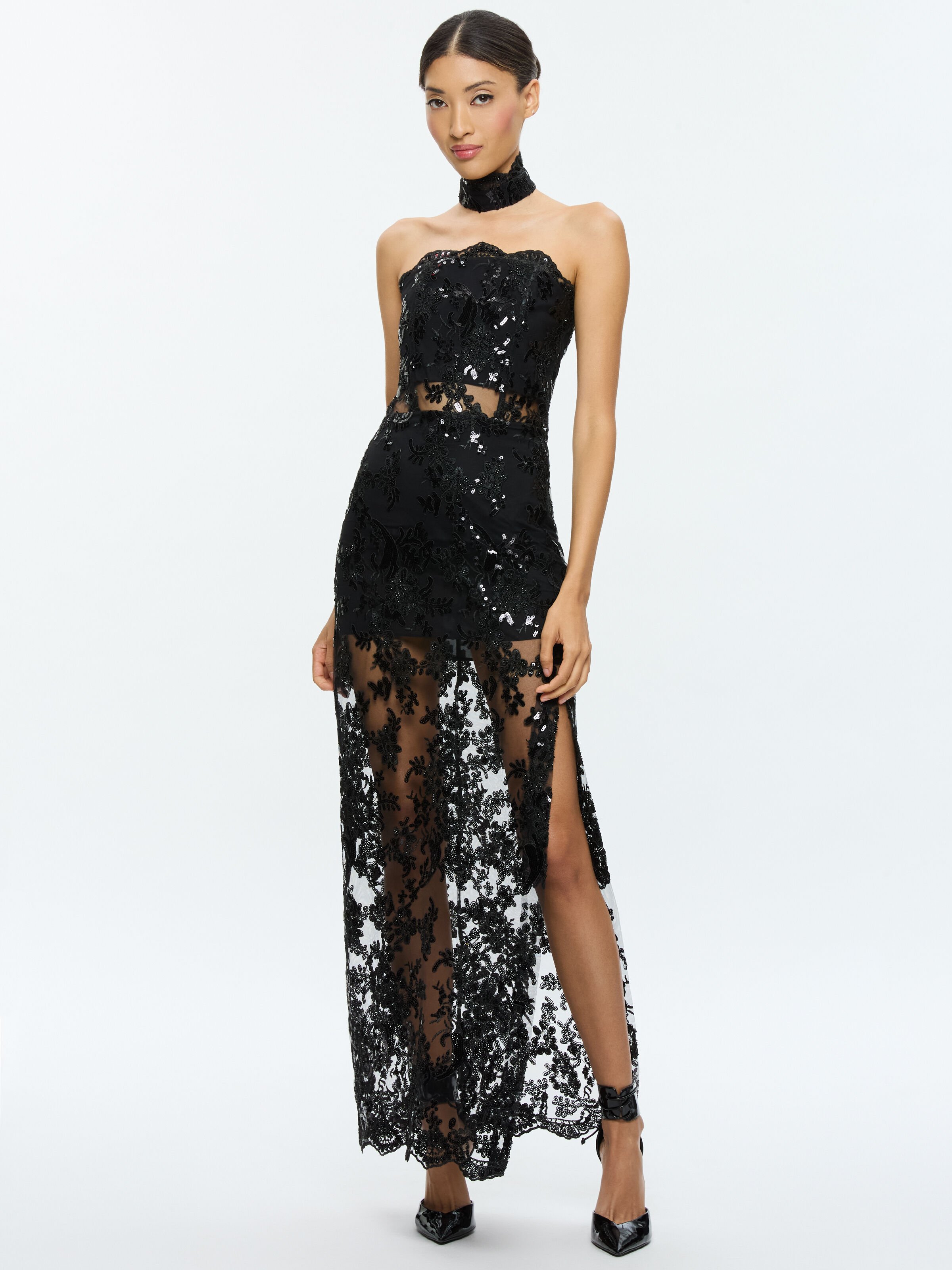 Aliceandoliviaアリスアンドオリビアワンピ 黒チェックBlack