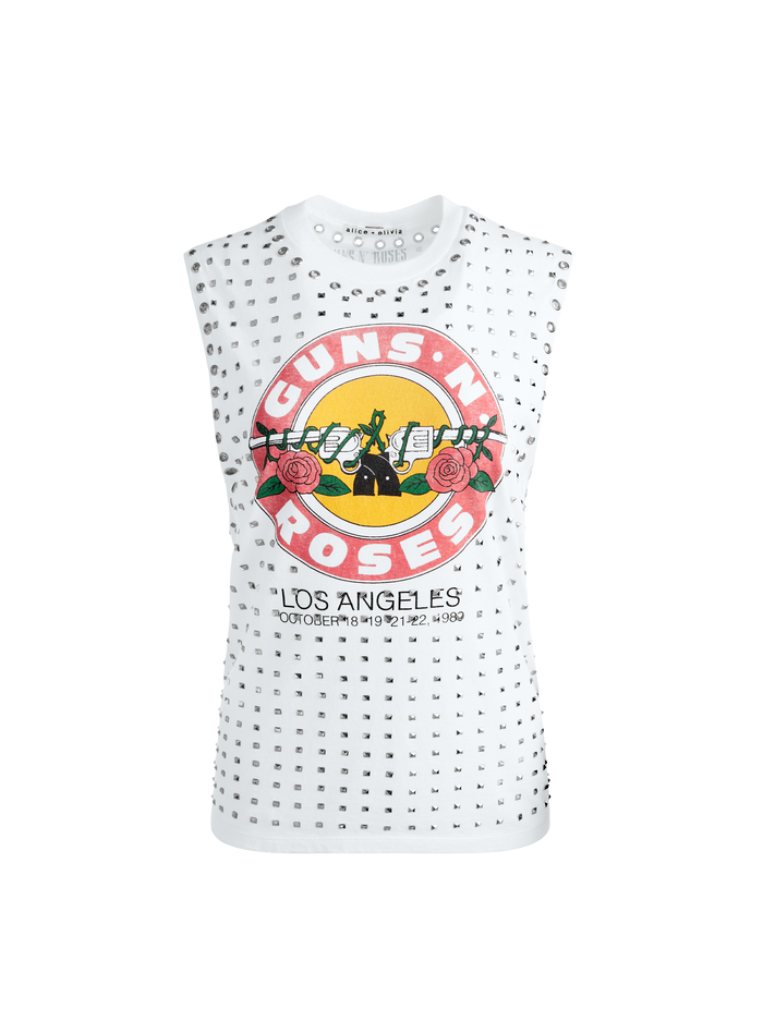 MICAH MUSCLE TANK - OFF WHITE MULTI image 5 - Alice And Olivia