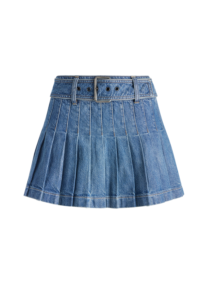 MERA MINI SKIRT - AVERY BLUE image 5 - Alice And Olivia