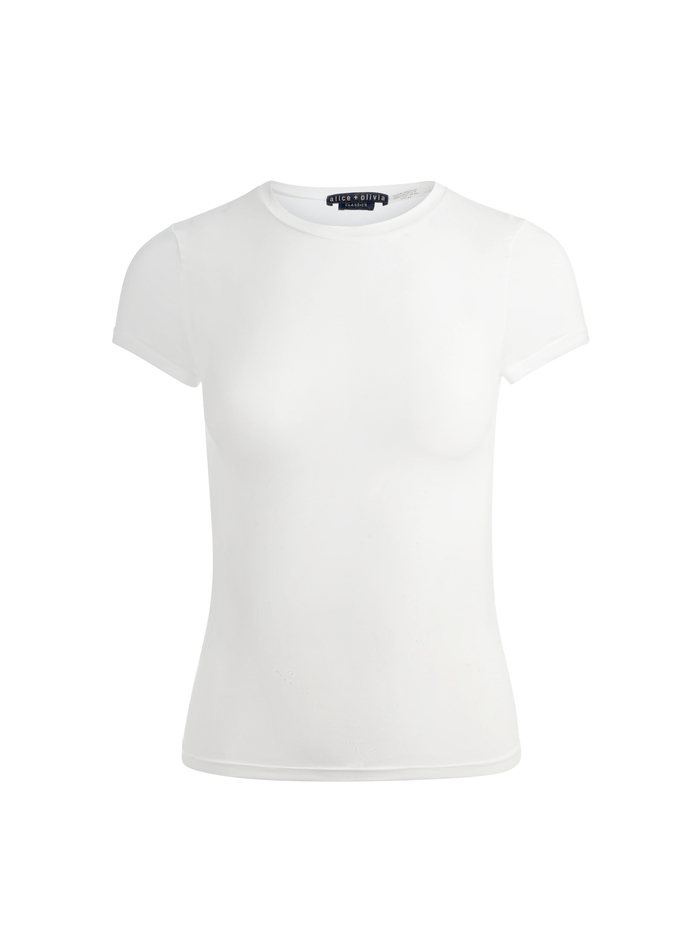 HOTTIE SHRUNKEN BABY TEE - OFF WHITE image 5 - Alice And Olivia