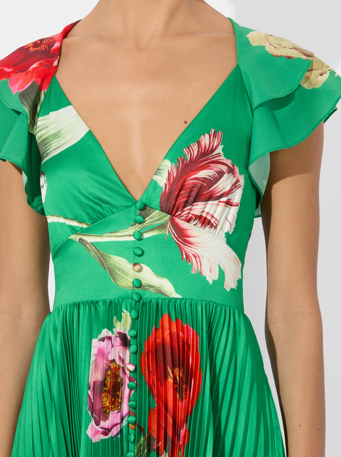HALIA PLEATED MIDI DRESS - HAMPTONS FLORAL image 2 - Alice And Olivia