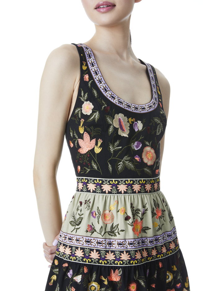 ARYA EMBROIDERED MIDI GOWN DRESS - MULTI image 3 - ALICE + OLIVIA