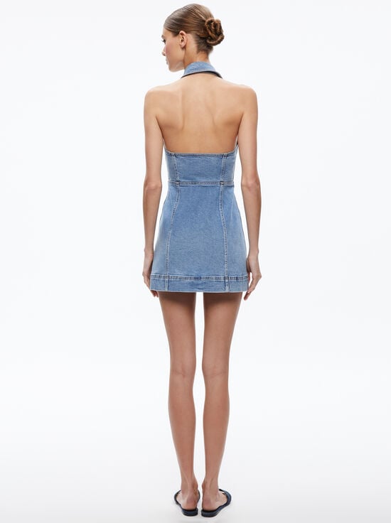IVY BLUE-KENDALL DENIM MINI DRESS