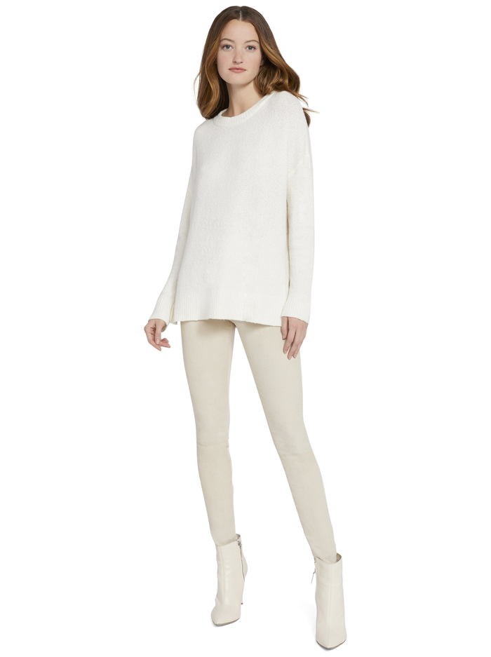 DENISE PULLOVER WITH SIDE SLITS - SOFT WHITE image 4 - Alice And Olivia