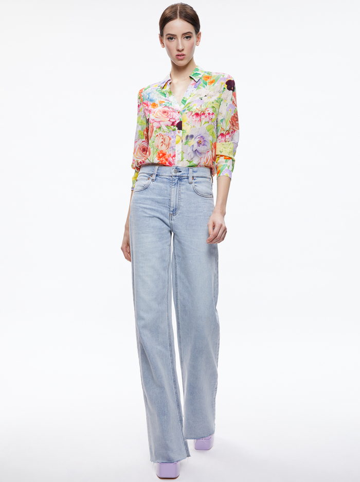 ELOISE BUTTON DOWN - DAWN FLORAL image 4 - Alice And Olivia