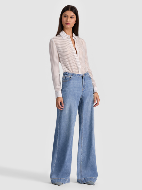 OFF WHITE/BLACK-WILLA SILK BODYSUIT