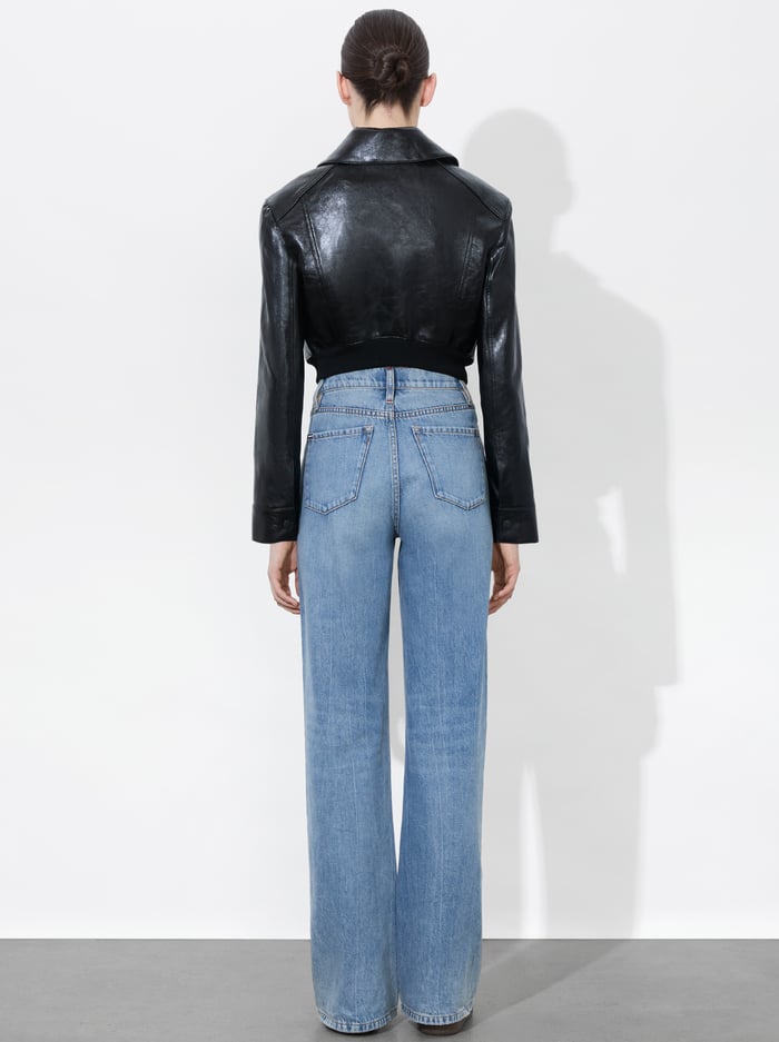 HYDE CROPPED VEGAN JACKET - BLACK image 2 - Alice And Olivia
