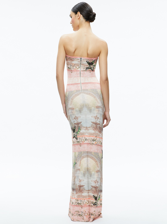 VERSAILLES-DELORA STRAPLESS MAXI DRESS
